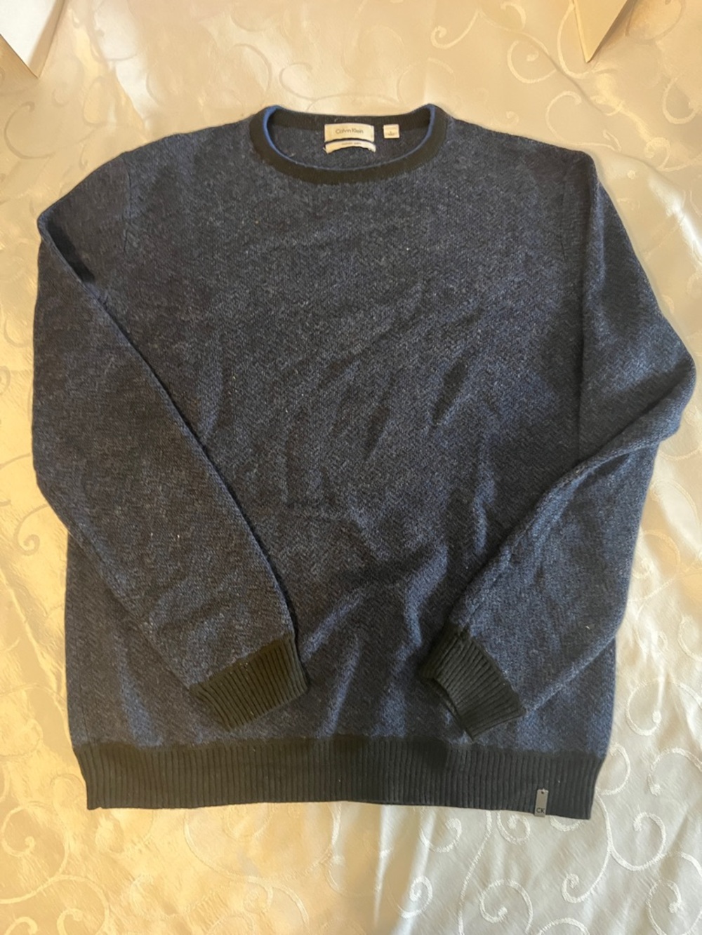 Calvin Klein Men's Dark Navy Crewneck Knit Sweater